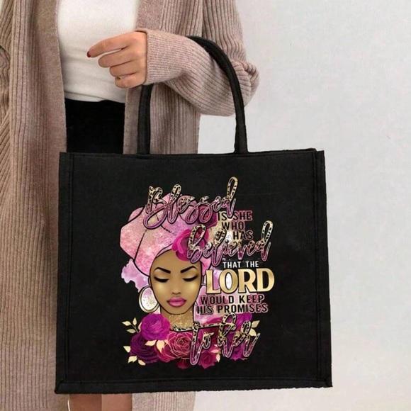 232. Blessed Is She Who Has Believed Tote - Picture 4 of 5